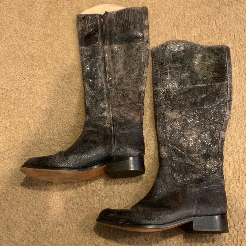 Steve Madden REINS Riding Boots, Leather, Factory Distressed Cracked , Brown